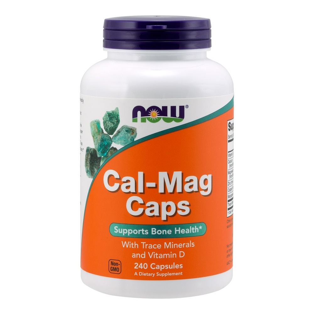 NOW Foods Cal-Mag Caps for Bone Health with Trace Minerals and Vitamin D 240 Caps