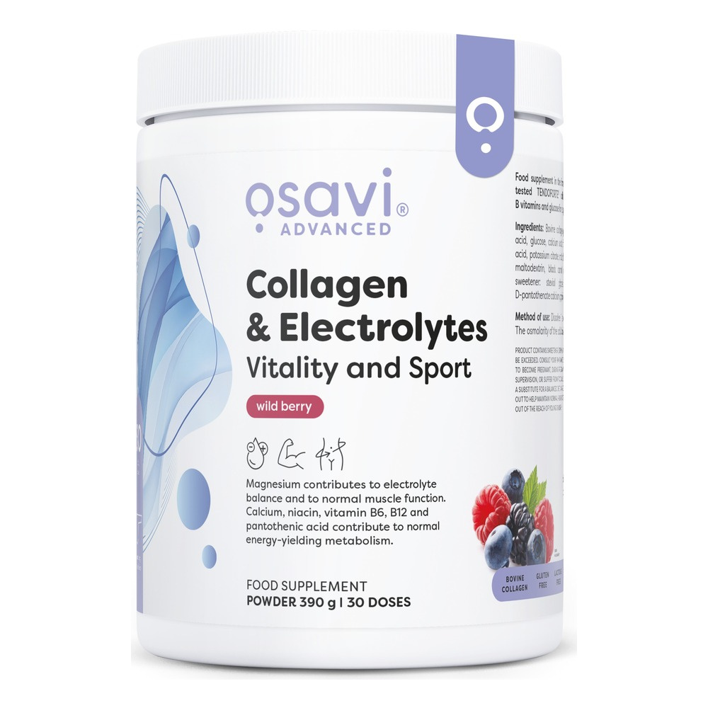 Osavi Collagen Electrolytes Vitality and Sport Wild Berry 390g