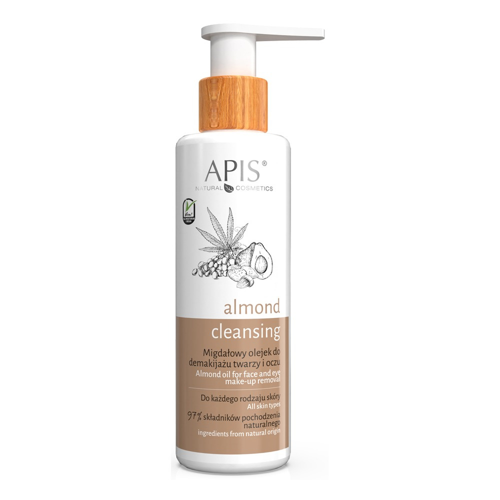 Apis Almond Cleansing Migdałowy Olejek do Demakijażu Twarzy i Oczu  dla kazdego Rodzaju Skóry 150ml