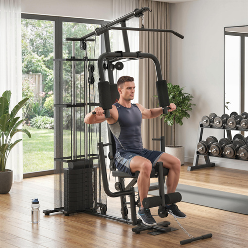 HOMCOM Multifunction Home Gym System Weight Training Exercise Workout Station