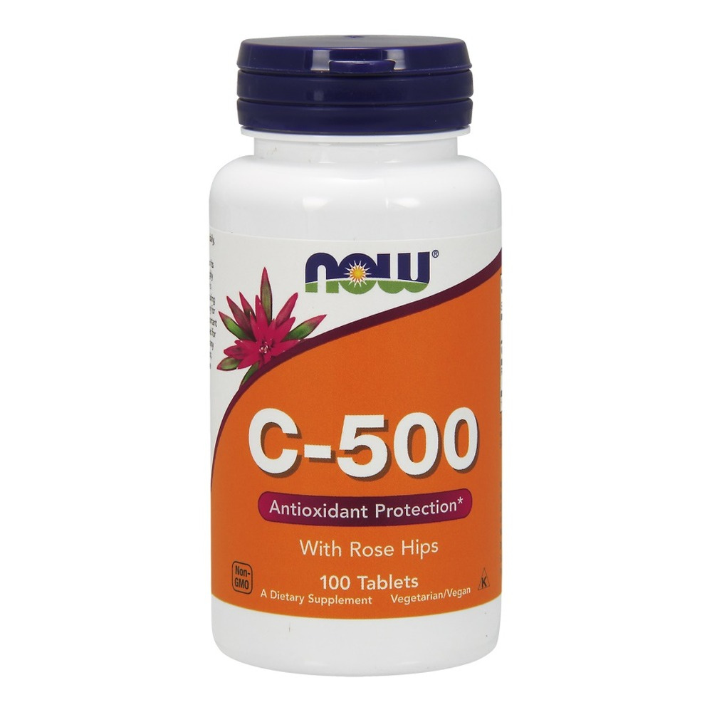 NOW Foods Witamina C-500 z Dziką Różą Na Wsparcie Odporności 100 Tabletek