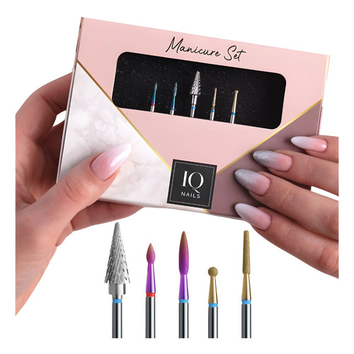 IQ Nails Expert Drill Bits For Gel Polish Gel Acrylic Cuticles Set 5 Pieces