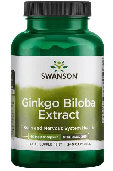 Swanson Ginkgo Biloba Extract 60mg 240 Kapsułek