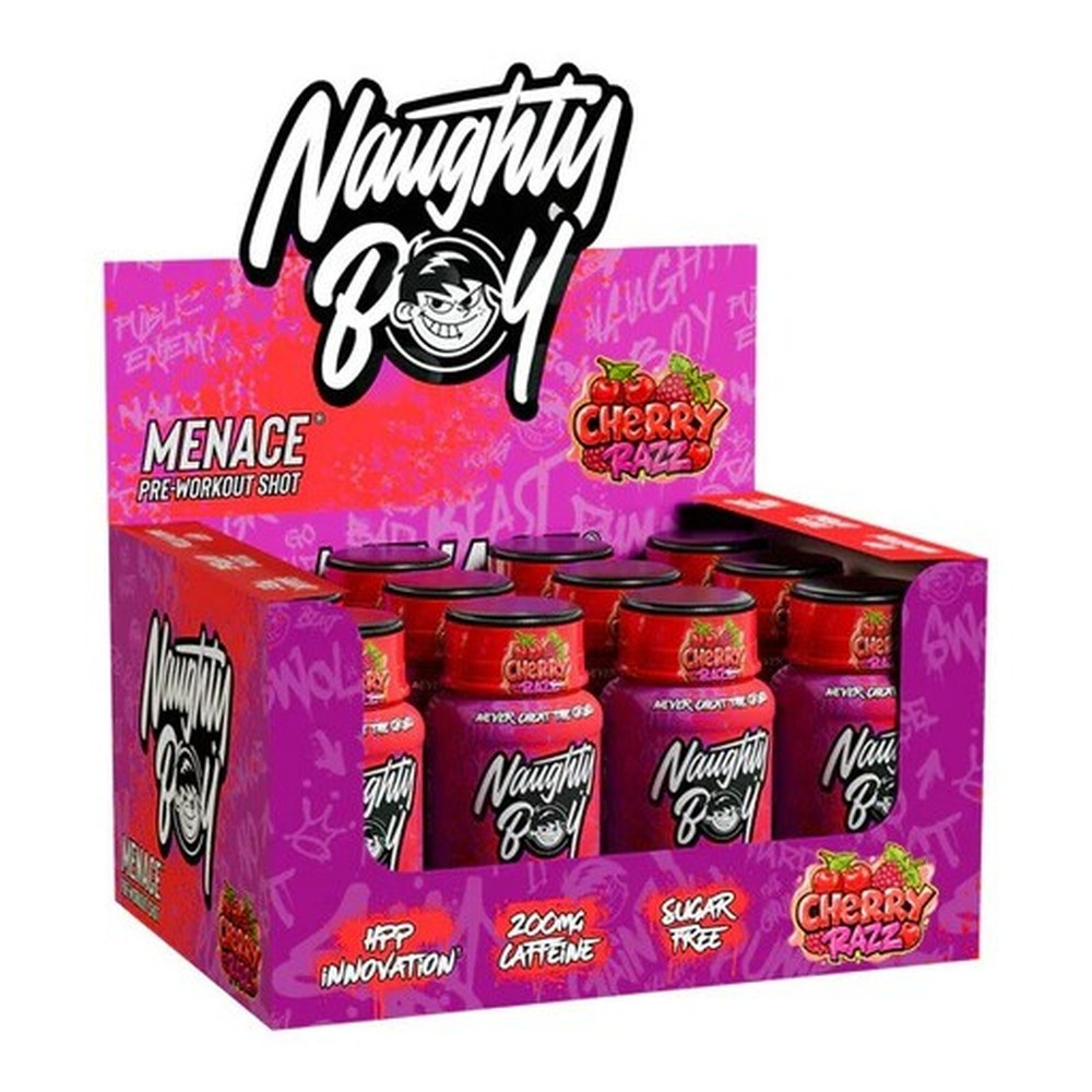 Naughty Boy Menace Przedtreningówka w Shocie Wiśnia-Malina 12 x 60ml
