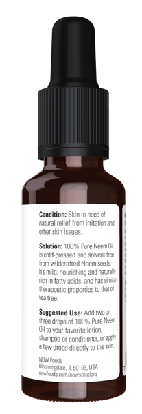 Now Foods Neem Oil 100% Pure for Irritated Skin 30ml