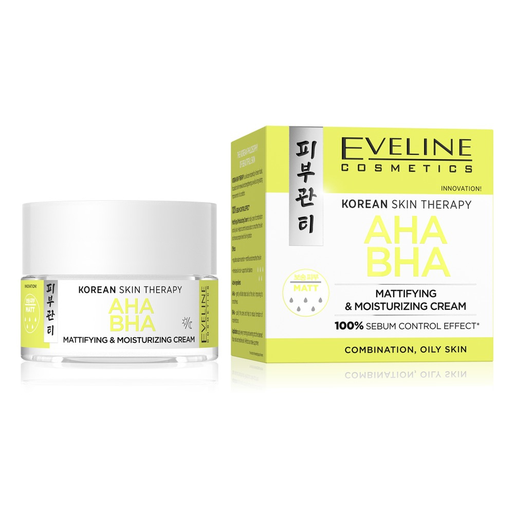Eveline Cosmetics Korean Skin Therapy Aha Bha Matujący Krem Nawilżający 50ml