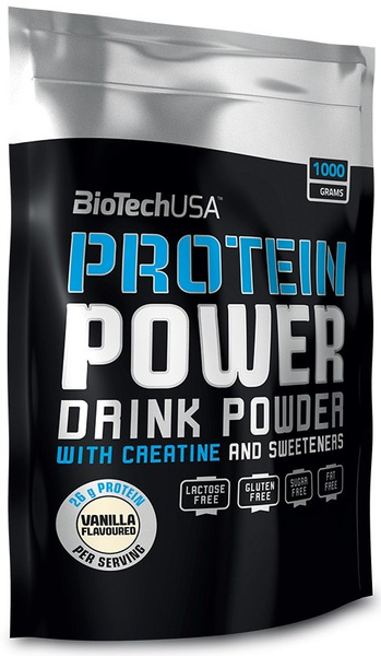 BioTechUSA Protein Power Protein Supplement with Creatine Strawberry Banana 1000g