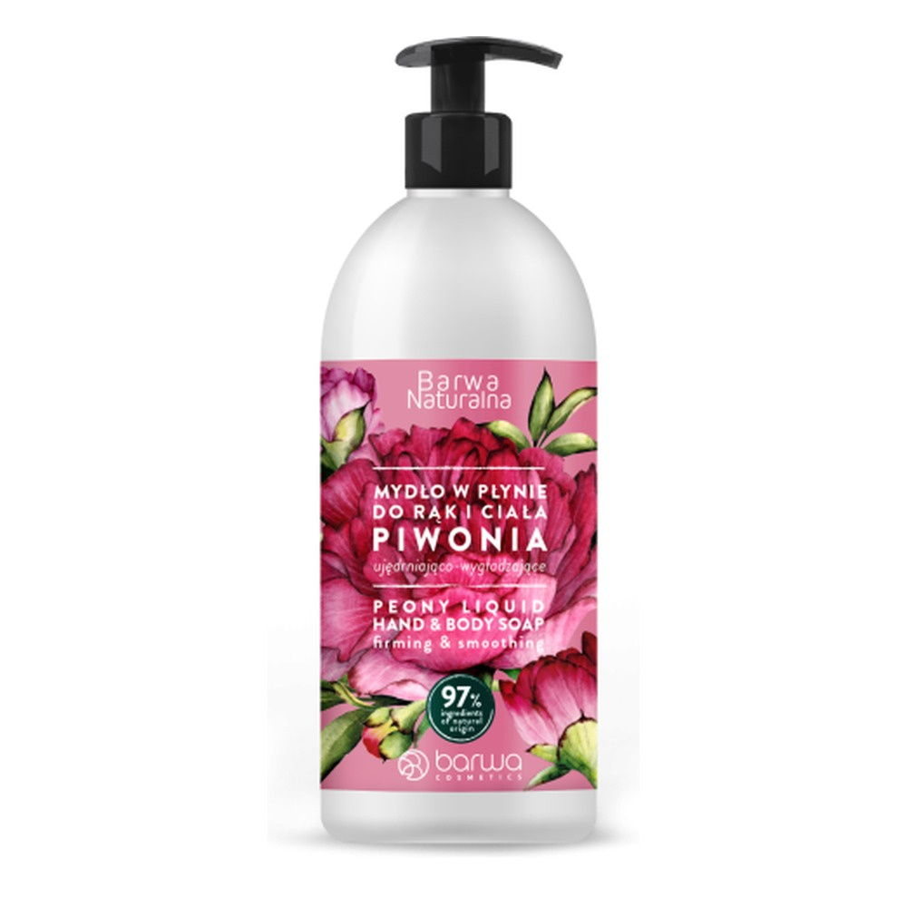 Barwa Naturalna Ujędrniająco - Wygładzające Mydło w Płynie Piwonia 500ml