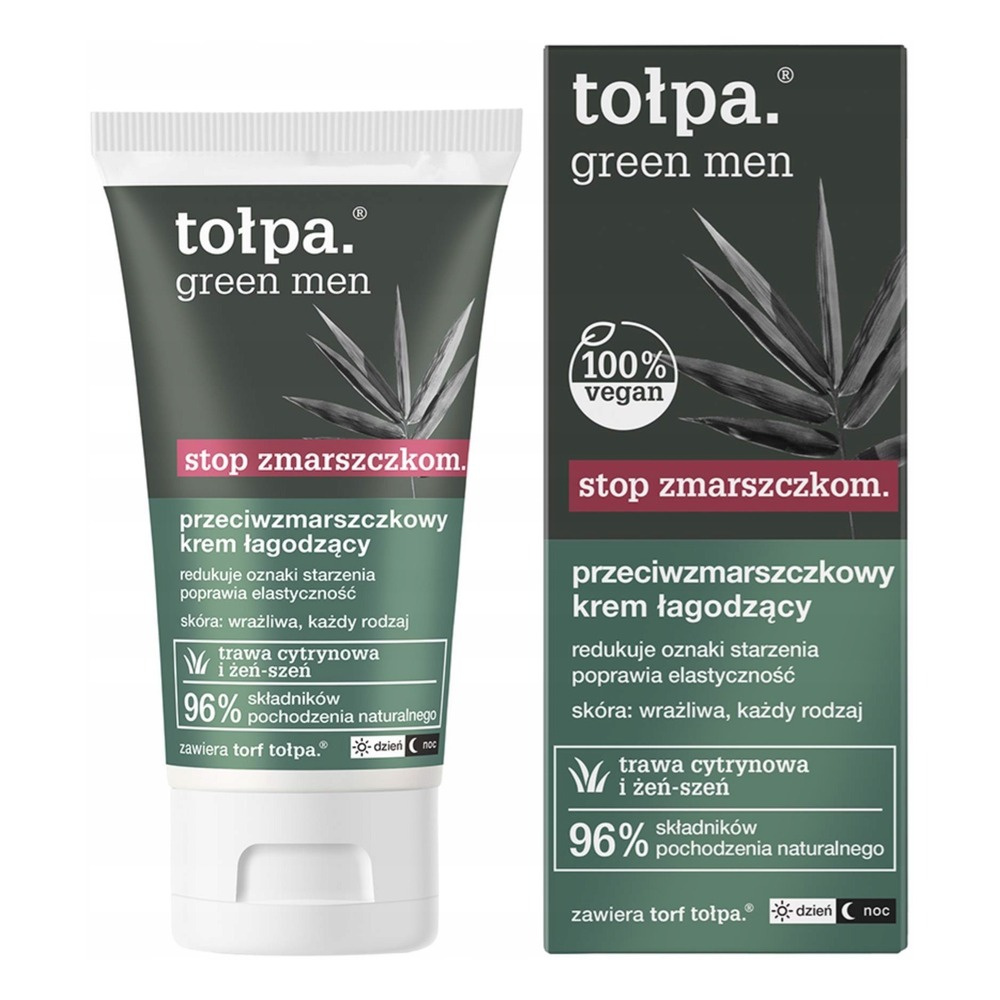 Tolpa Green Men Przeciwzmarszczkowy krem łagodzący dla skóry wrażliwej 50ml