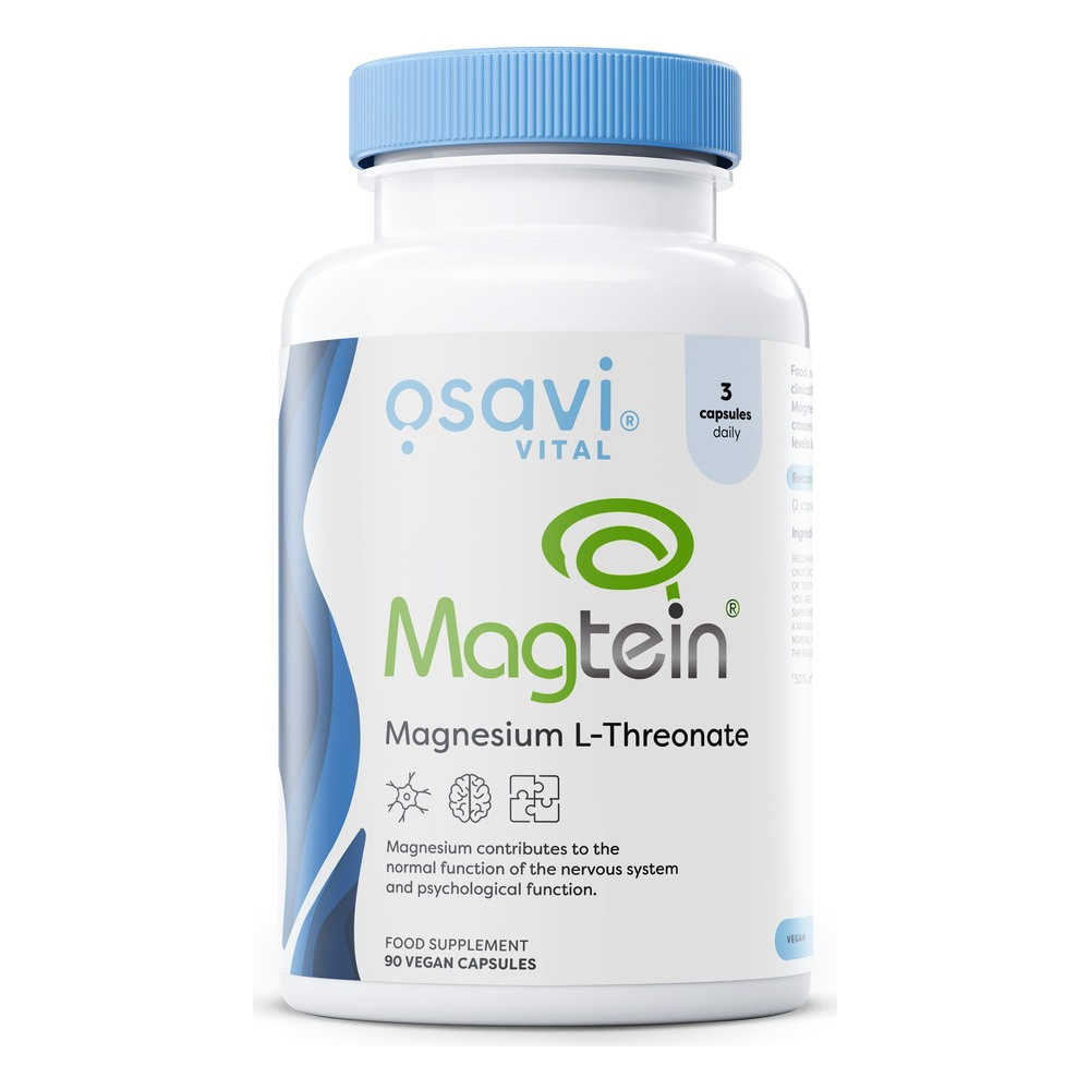 Osavi Magtein Magnesium L-threonate Wysoko Przyswajalna Forma Magnezu dla Mózgu i Układu Nerwowego 90 Kapsułek