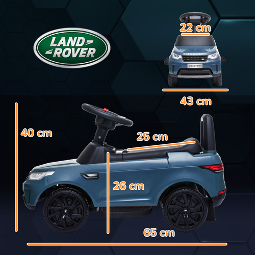 AIYAPLAY 2-in-1 Land Rover Licensed 6V Kids Electric Ride On Car, Sliding Car w/ Headlights, Music, for 18-60 Months, Light Blue