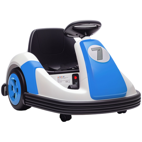 AIYAPLAY Kids Bumper Car with 360-Degree Rotation, 6V Electric Ride On Car with Music and Horn for 3-8 Years Old, Blue
