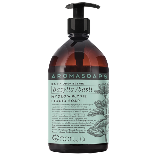 Barwa Aroma Soaps Refreshing Liquid Soap Basil for Everyday Use 500ml
