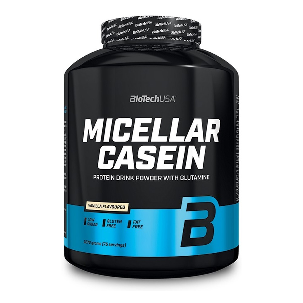 BioTechUSA Micellar Casein Strawberry Slow Absorbing Protein for Muscle Nutrition 2270g