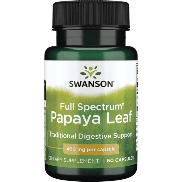 Swanson Full Spectrum Papaya Leaf 400mg 60 Kapsułek