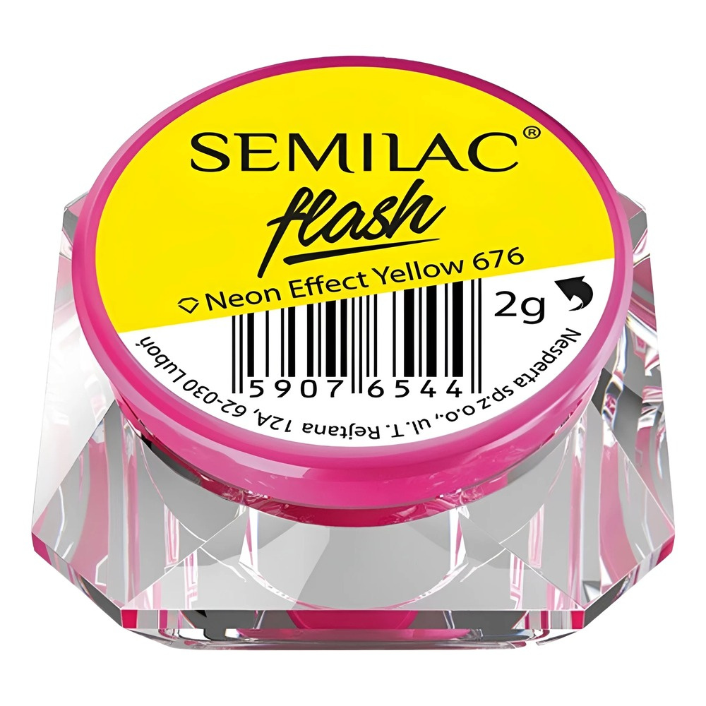 Semilac Flash Neon Effect 676 Yellow Nail Powder 2g