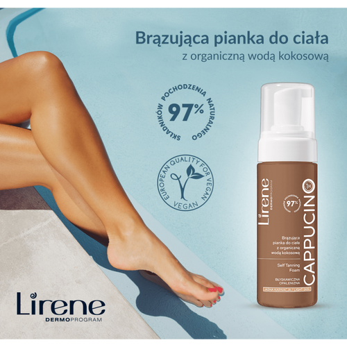 Lirene Perfect Tan Nawilżająca Pianka Brązująca Capuccino 150ml Best Before 30.06.26