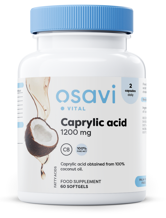 Osavi Caprylic Acid 1200mg 60 softgels for digestive health support