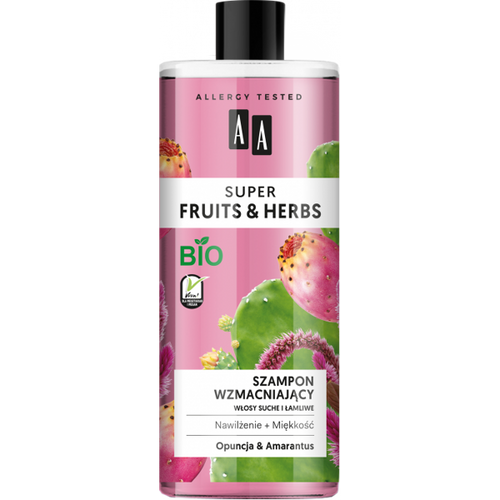 AA Super Fruits & Herbs Nawilżający Szampon Wzmacniający do Włosów Suchych i Łamliwych Opuncja Amarantus 500ml