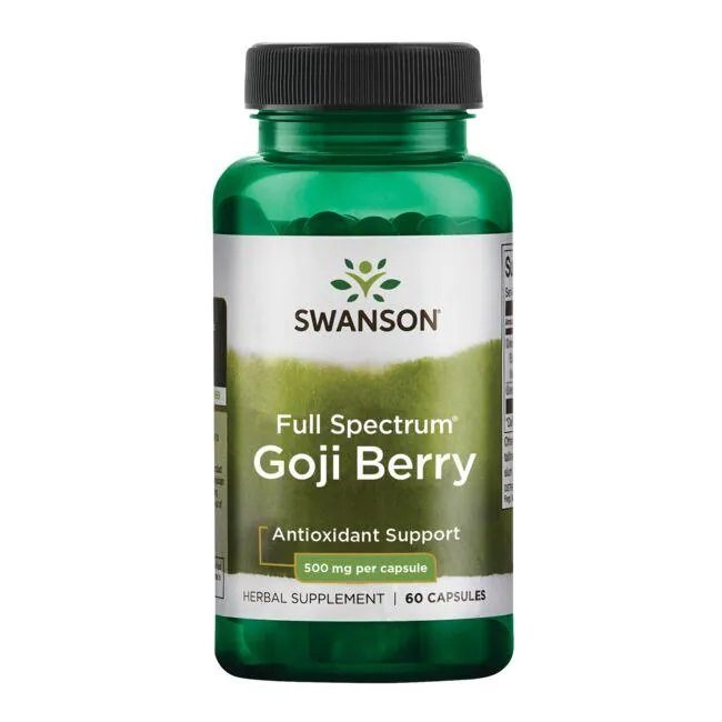 Swanson Full Spectrum Goji Berry 500mg Jagody Goji 60 Kapsułek