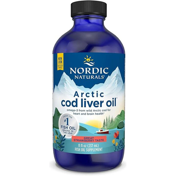 Nordic Naturals Arctic Cod Liver Oil 1060mg Tran z Dorsza Wspomaga Układ Odpornościowy i Pracę Serca Smak Truskawkowy 237ml