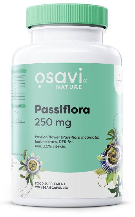 Osavi Passiflora 250mg Ekstrakt z Męczennicy Cielistej na Ukojenie i Zdrowy Sen 120 Kapsułek