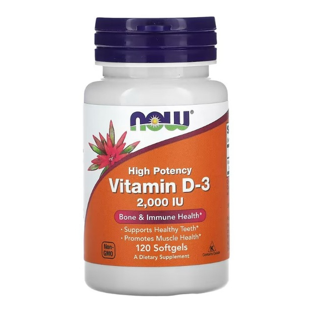 Now Foods High Potency Vitamin D-3 2000 IU 120 Kapsułek