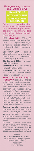 Eveline Cica Skin Krem CC Nawilżająco-Tonujący Wyrównuje Koloryt Skóry 30ml