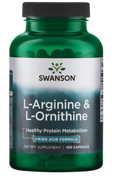Swanson L-Arginine & L-Ornithine 100 Kapsułek