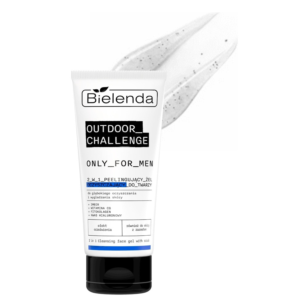 Bielenda Only for Men Outdoor Challenge Peelingujący Żel Oczyszczający do Twarzy 2w1 dla każdego Rodzaju Skóry 150g