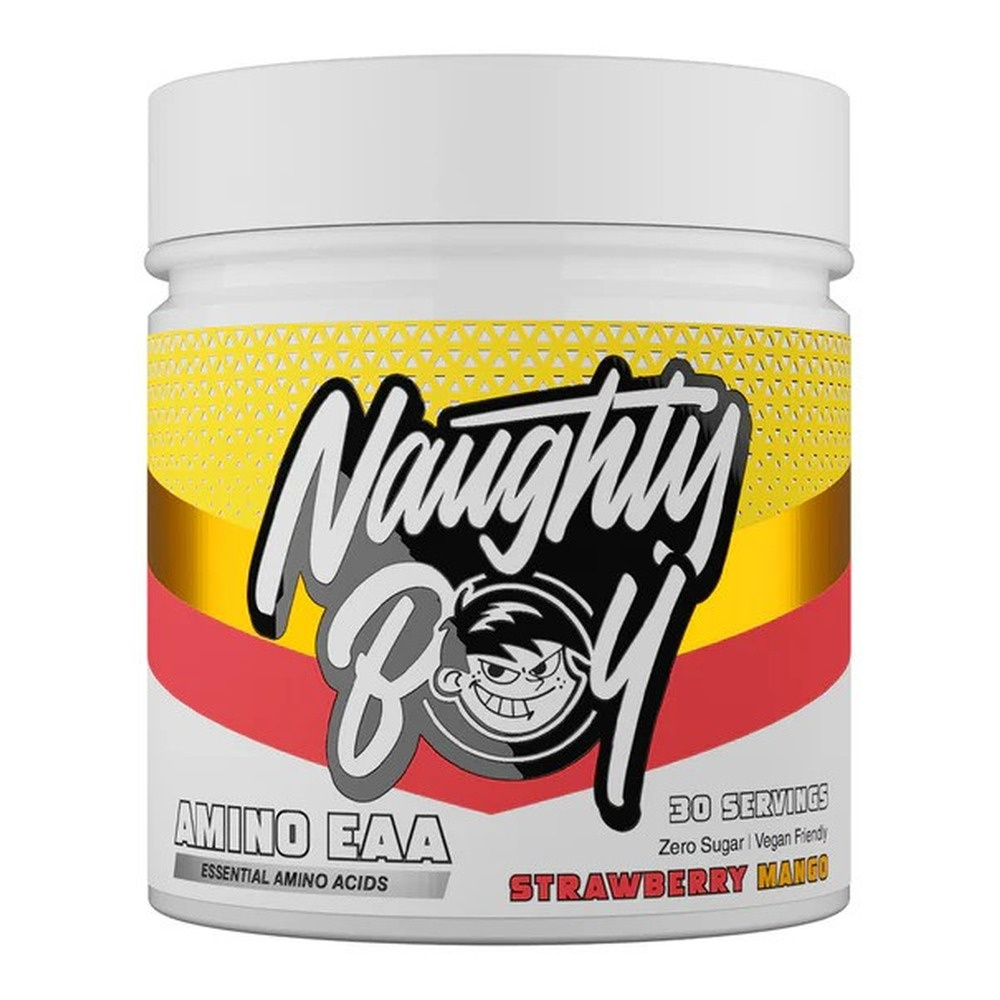 Naughty Boy Amino EAA Truskawka Mango Aminokwasy EAA Na Regenerację i Wytrzymałość Mięśni 345g