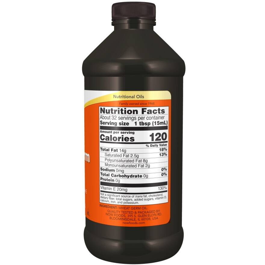 Now Foods Wheat Germ Oil Liquid Supports Nervous System Relieves Stress 473ml