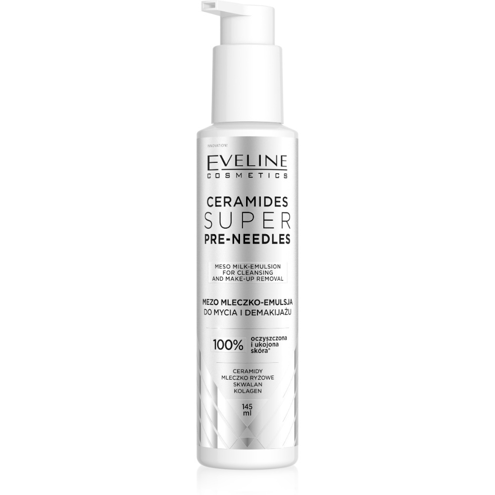 Eveline Super Pre-Needles Ceramides mleczko-emulsja do mycia i demakijażu meso 145 ml