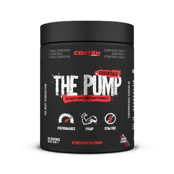 Conteh Sports The Pump Essentials Range Stimulant-Free Pre-Workout for Muscle Pump Cherry 414g