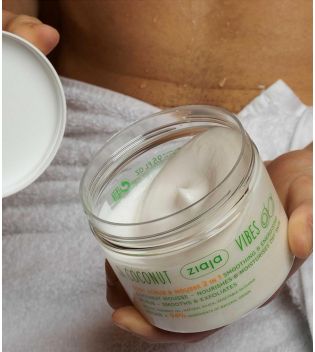 Ziaja Coconut Vibes 2in1 Smoothing and Exfoliating Peeling and Body Mousse Dry Skin 270ml