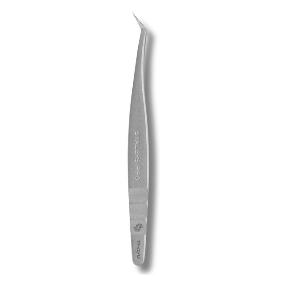 Staleks Pro Profesjonalna Pęseta do Rzęs EXPERT 40 TYPE 13 w Kształcie Litery L 40' 112.5mm 1 Sztuak
