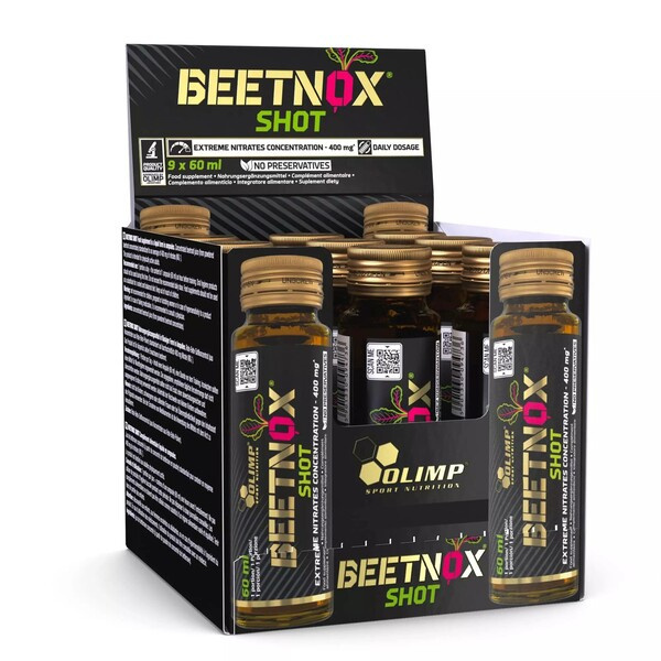 Olimp Nutrition BeetNOX Shot Liquid Pre-Workout with Beetroot for Muscle Pump and Fatigue Reduction 9 x 60 ml