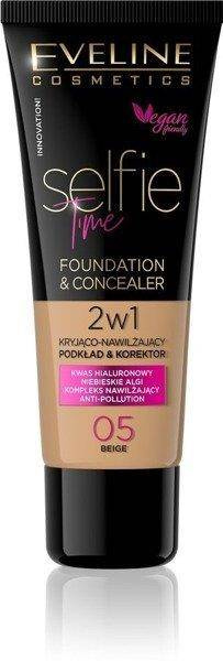 Eveline Selfie Time Foundation 2in1 Covering Moisturizing no.05 Beige 30 ml