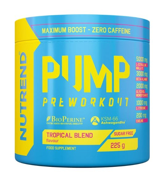 Nutrend Pump a Caffeine-Free Pre-Workout for Muscle Pump and Performance 225g