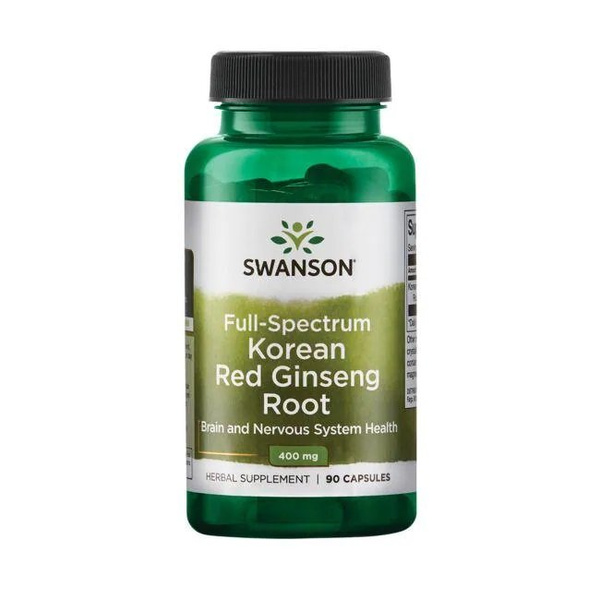 Swanson Full Spectrum Korean Red Ginseng Root 400mg 90 Kapsułek