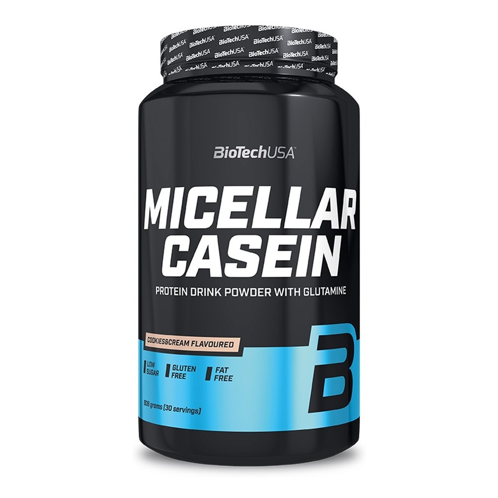 BioTechUSA Micellar Casein Strawberry Slow-Release Protein Powder For Night Time Recovery 908g
