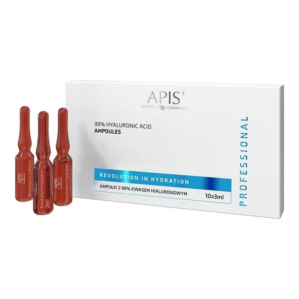 Apis Professional Rewolucja w Nawilżeniu Ampułki z Kwasem Hialuronowym 4D 99% 10x3ml