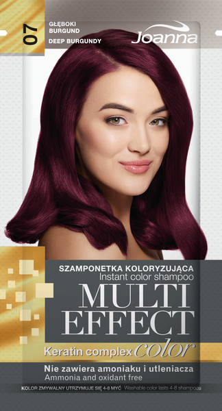 Joanna Multi Effect Szamponetka Koloryzująca 07 Głęboki Burgund 35g