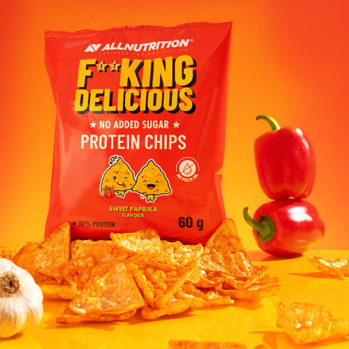 Allnutrition Fitking Delicious Protein Chipsy z Dodatkiem Białka Grochu Słodka Papryka 60g