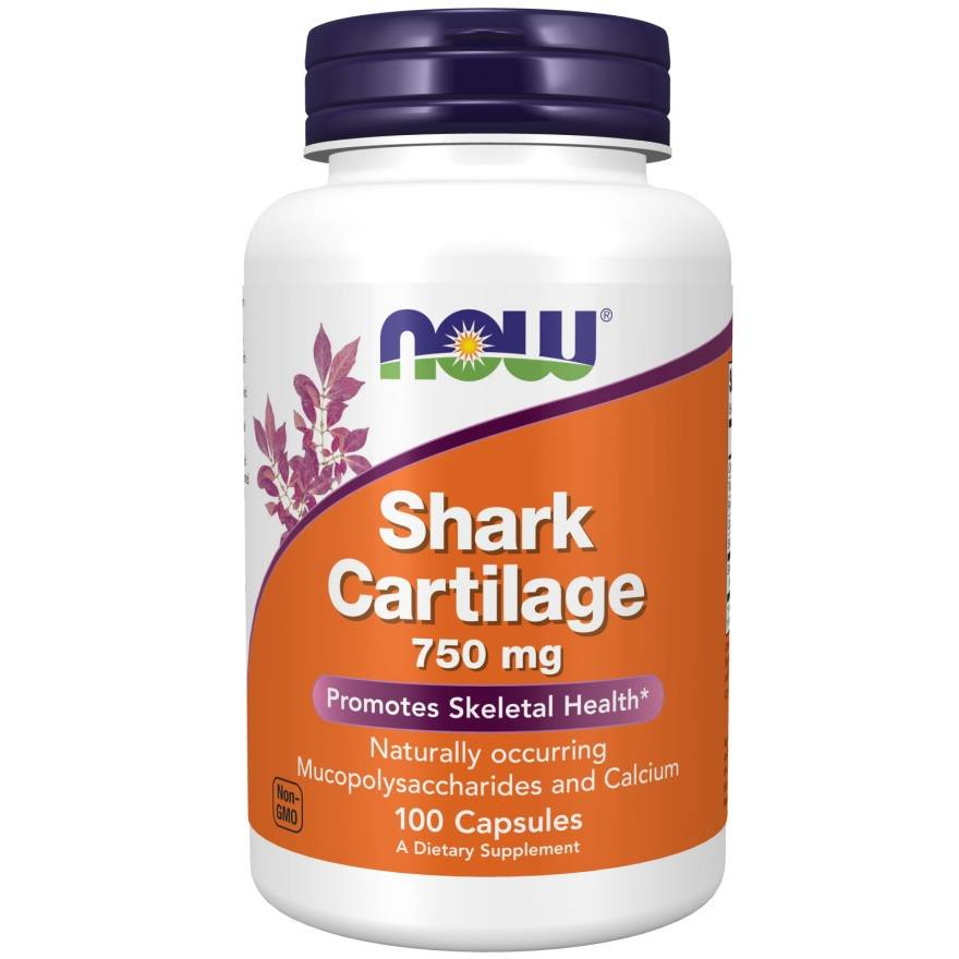 Now Foods Shark Cartilage 750mg Chrząstka Rekina Wsmacnia Zdrowie Kości i Stawów 100 Kapsułek