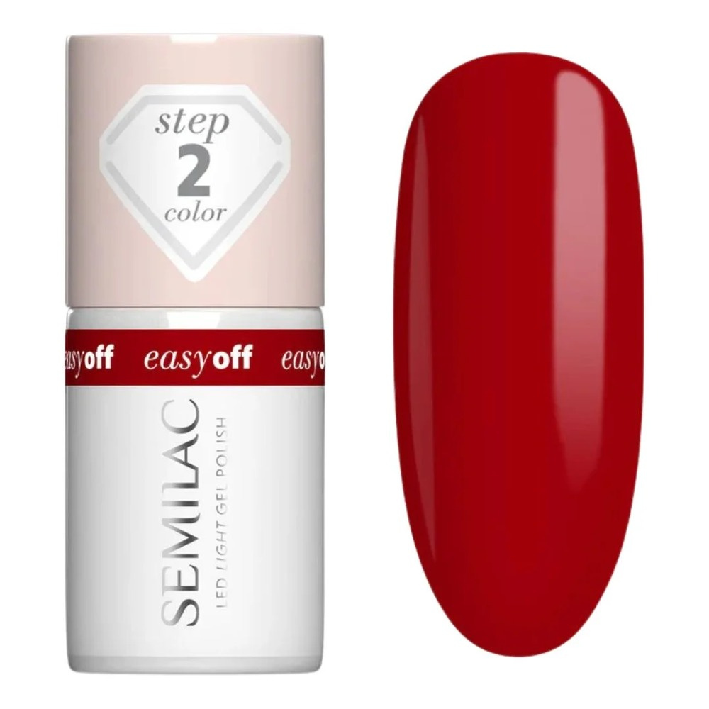 Semilac Easy Off Hybrid Gel Polish 018 The Red Core Deep Red 7ml
