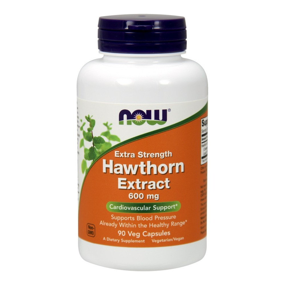 NOW Foods Hawthorn Extract 600mg Extra Strength for Cardiovascular Support 90 Vcaps