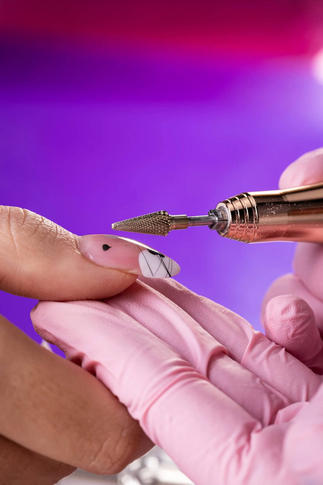 IQ Nails Frez do Paznokci z Węglika Wolframu w Kształcie Stożka Specjalne Nacięcia Poprzeczne 6mm Powłoka ZRN 266XUF HP.060 1 Sztuka