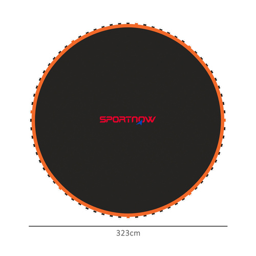 SPORTNOW Replacement Trampoline Mat with Spring Pull Tool, 72 V-Hooks, for 12ft Trampoline using 14cm Springs, Orange