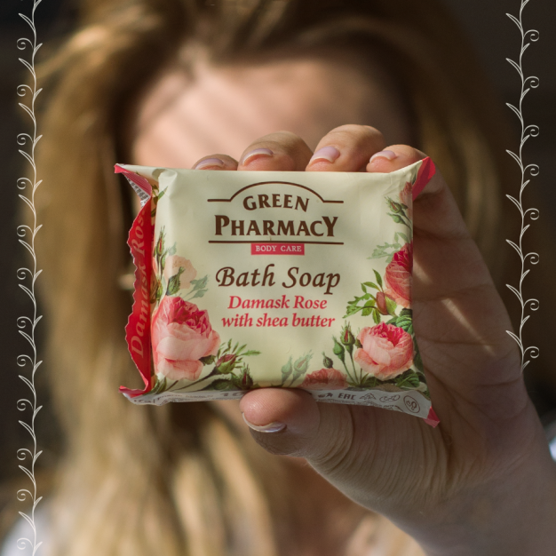 Green Pharmacy Toilet Soap with Extract From Damascus Rose and Shea Butter 100g